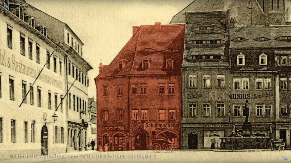 Historische Aufnahme vom Peter-Ulrich-Haus am Markt 3