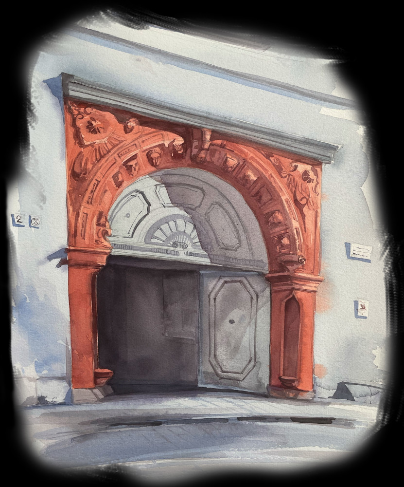 Blücherhaus Tor Aquarell