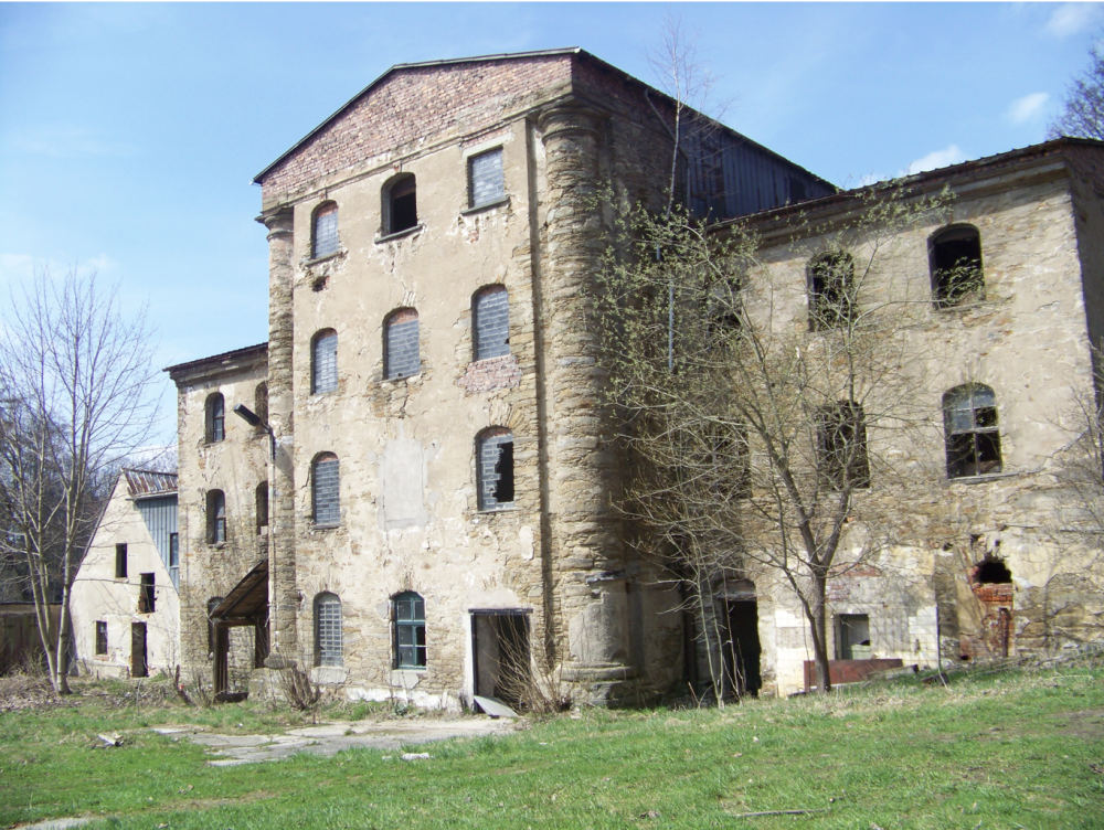 Front der Spinnmühle III J. H. Naumann & J. T. Lohse in Schlettau