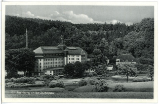 Postkarte der Spinnerei Sachsenburg von 1934