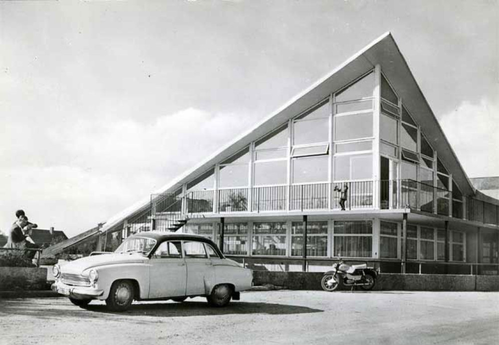 Ehem. HO-Raststätte Oschatz, Ortsteil Lonnewitz; historische Postkarte (1977)