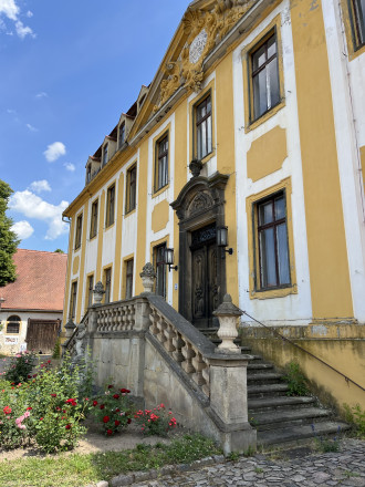 Freitreppe zum Hauptportal des Schlosses, Westseite