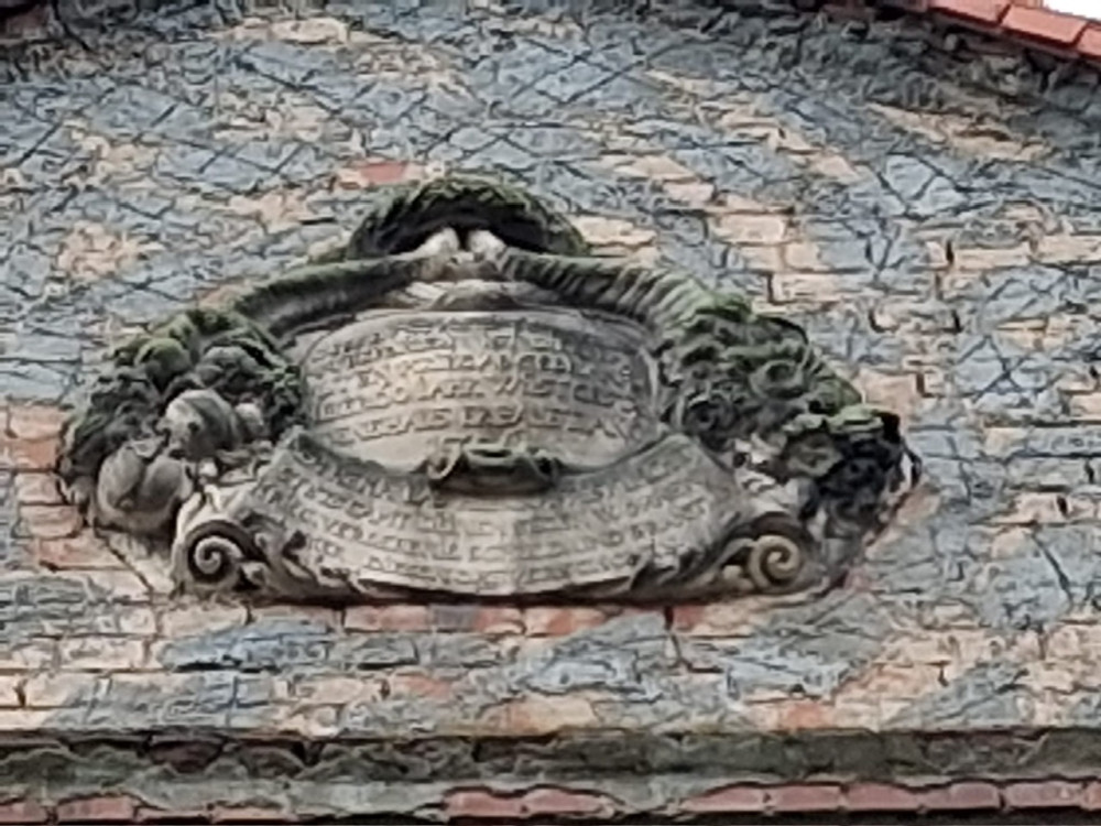 Detail der Kartusche mit Inschrift