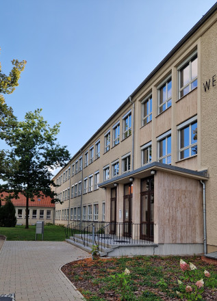 Außenansicht Grundschule 'Am Weinberg' Liebenwalde, Stand Juli 2026