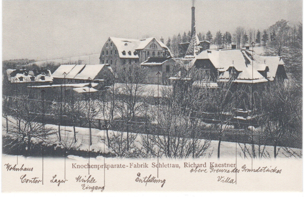 Ansicht der Spinnmühle um 1900