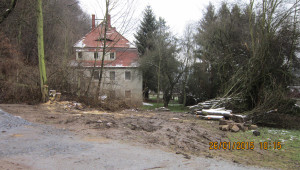 Illumination der Schwesternhäuser durch die Dresdner Künstlerin Andrea Hilger