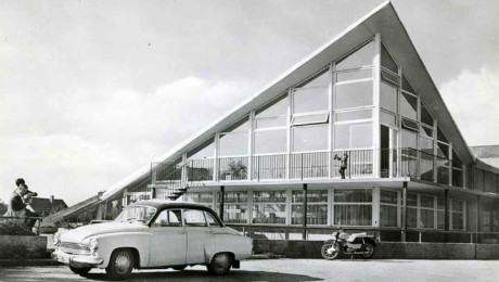 Ehem. HO-Raststätte Oschatz, Ortsteil Lonnewitz; historische Postkarte (1977)