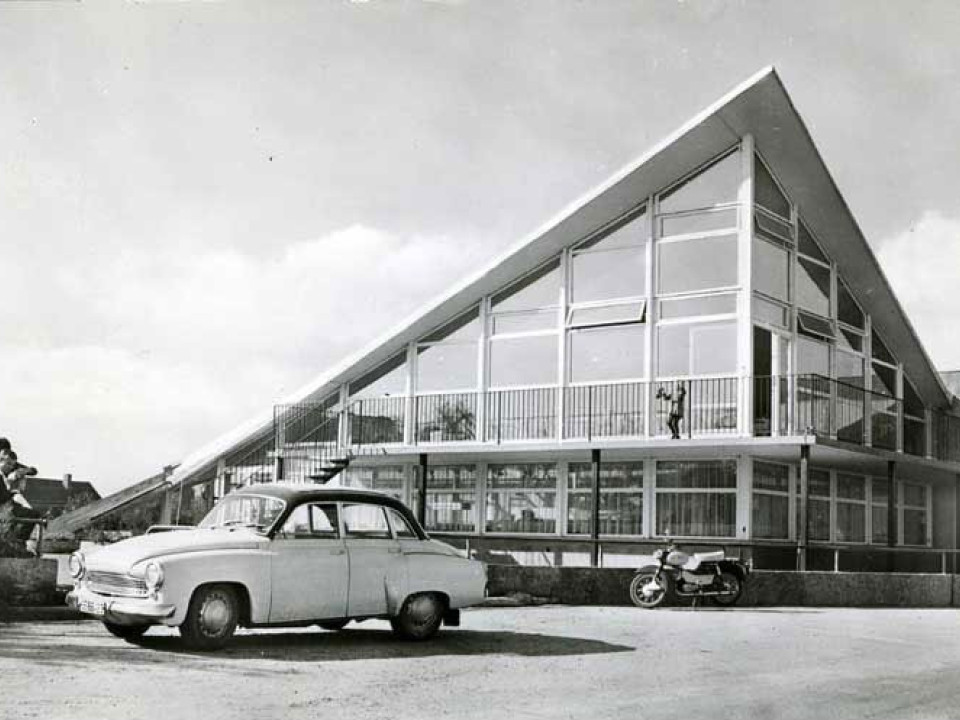 Ehem. HO-Raststätte Oschatz, Ortsteil Lonnewitz; historische Postkarte (1977)